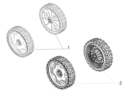 Wheels Diagram and Parts List for SC300 (12AVA2M5710)(2019) Cub Cadet Lawn Mower